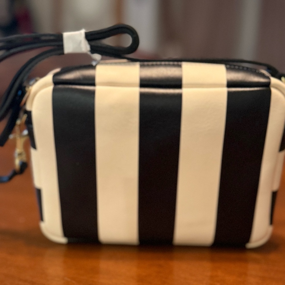 Black and Cream Striped Women's Bag